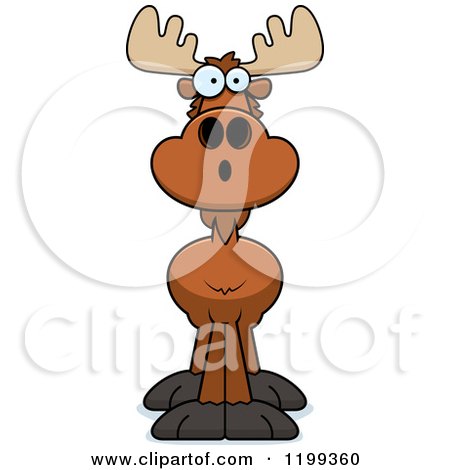Cartoon of a Surprised Moose - Royalty Free Vector Clipart by Cory Thoman