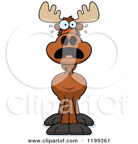 Cartoon of a Scared Moose - Royalty Free Vector Clipart by Cory Thoman