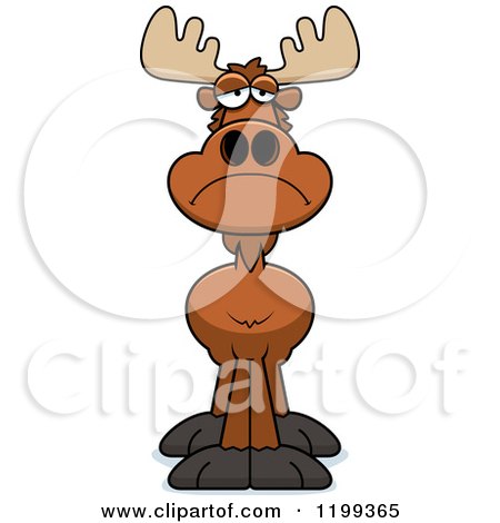 Cartoon of a Depressed Moose - Royalty Free Vector Clipart by Cory Thoman