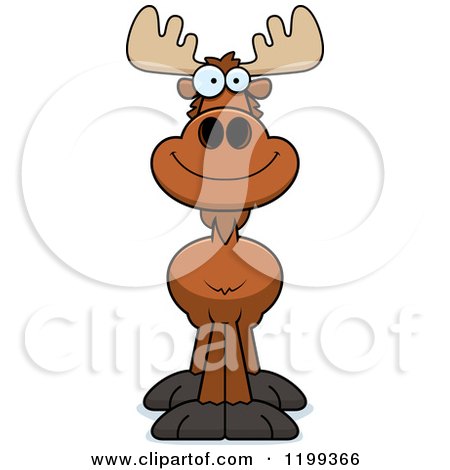 Cartoon of a Happy Smiling Moose - Royalty Free Vector Clipart by Cory Thoman