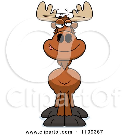 Cartoon of a Drunk Moose - Royalty Free Vector Clipart by Cory Thoman