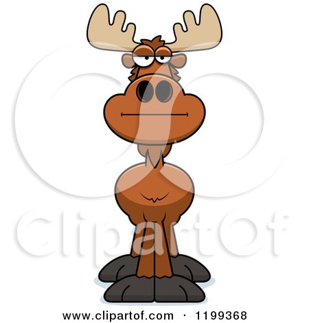 Cartoon of a Bored or Skeptical Moose - Royalty Free Vector Clipart by Cory Thoman