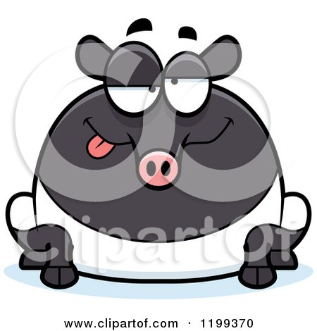 Cartoon of a Drunk Chubby Tapir - Royalty Free Vector Clipart by Cory Thoman