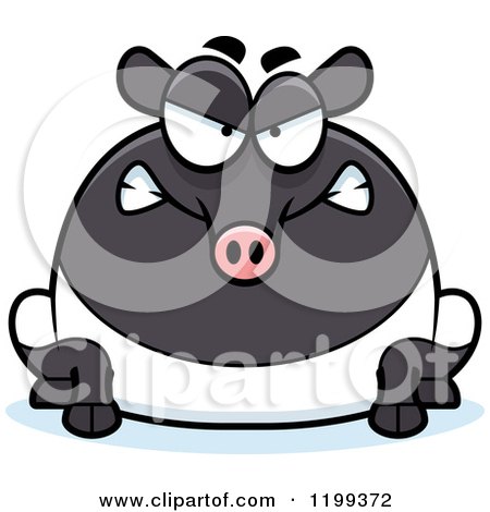 Cartoon of a Mad Chubby Tapir - Royalty Free Vector Clipart by Cory Thoman