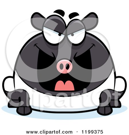 Cartoon of a Mean Chubby Tapir - Royalty Free Vector Clipart by Cory Thoman