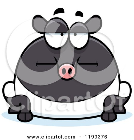 Cartoon of a Bored Chubby Tapir - Royalty Free Vector Clipart by Cory Thoman