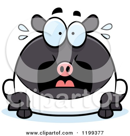 Cartoon of a Scared Chubby Tapir - Royalty Free Vector Clipart by Cory Thoman