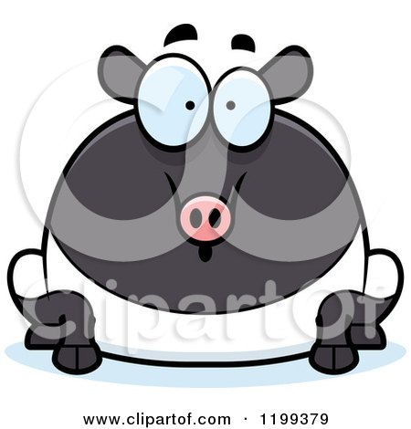 Cartoon of a Surprised Chubby Tapir - Royalty Free Vector Clipart by Cory Thoman