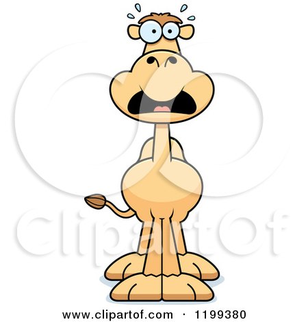 Cartoon of a Scared Camel - Royalty Free Vector Clipart by Cory Thoman