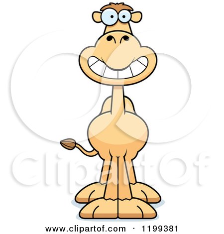 Cartoon of a Grinning Camel - Royalty Free Vector Clipart by Cory Thoman