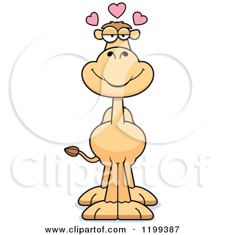 Cartoon of a Loving Camel with Hearts - Royalty Free Vector Clipart by Cory Thoman