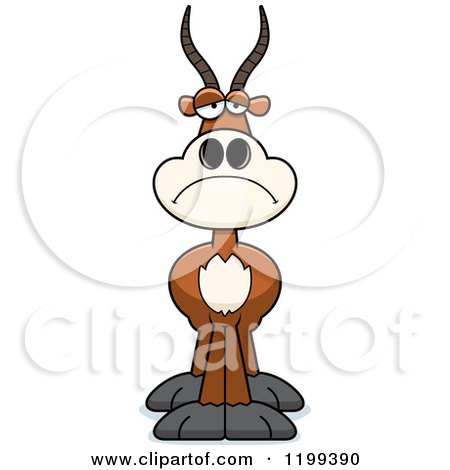 Cartoon of a Depressed Antelope - Royalty Free Vector Clipart by Cory Thoman