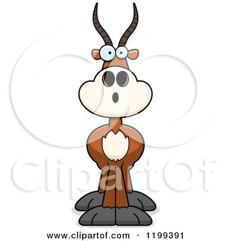 Cartoon of a Surprised Antelope - Royalty Free Vector Clipart by Cory Thoman