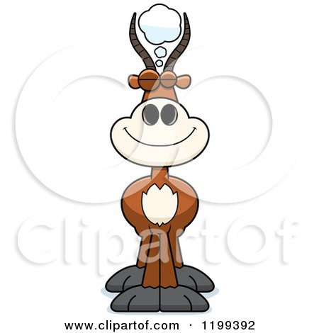 Cartoon of a Dreaming Antelope - Royalty Free Vector Clipart by Cory Thoman