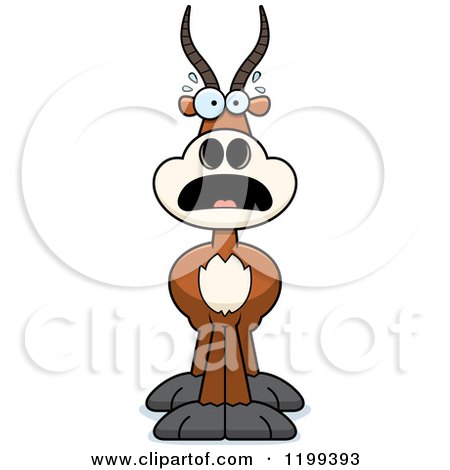 Cartoon of a Scared Antelope - Royalty Free Vector Clipart by Cory Thoman