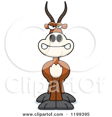 Cartoon of a Mad Antelope - Royalty Free Vector Clipart by Cory Thoman