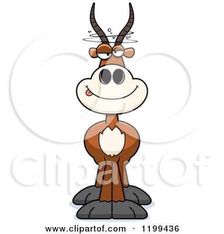 Cartoon of a Drunken Antelope - Royalty Free Vector Clipart by Cory Thoman