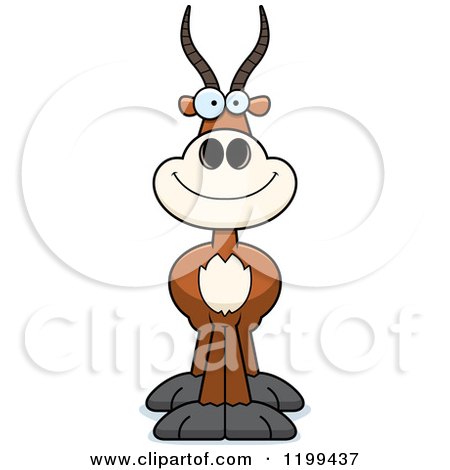 Cartoon of a Happy Smiling Antelope - Royalty Free Vector Clipart by Cory Thoman