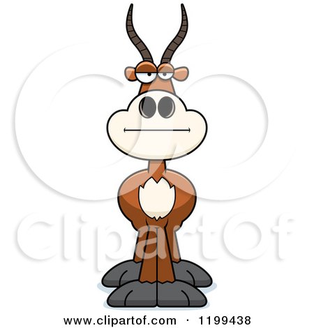 Cartoon of a Bored Antelope - Royalty Free Vector Clipart by Cory Thoman