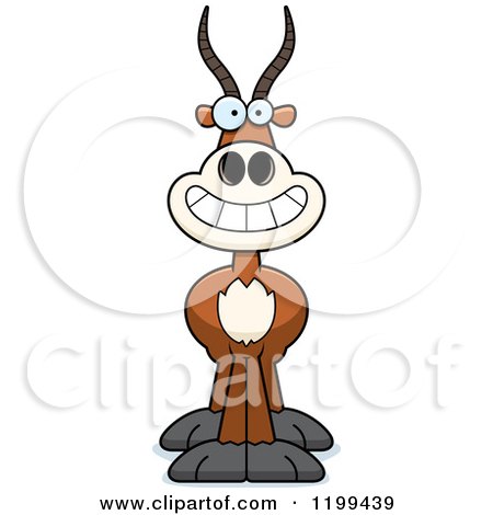 Cartoon of a Grinning Antelope - Royalty Free Vector Clipart by Cory Thoman