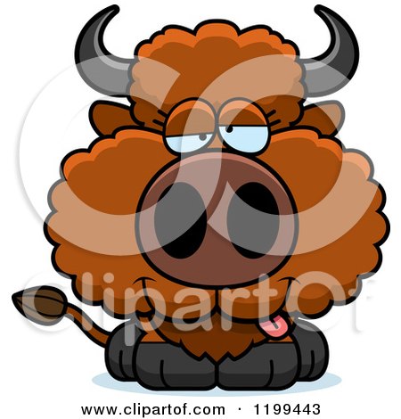 Cartoon of a Drunk Buffalo Calf - Royalty Free Vector Clipart by Cory Thoman