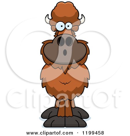Cartoon of a Surprised Buffalo - Royalty Free Vector Clipart by Cory Thoman