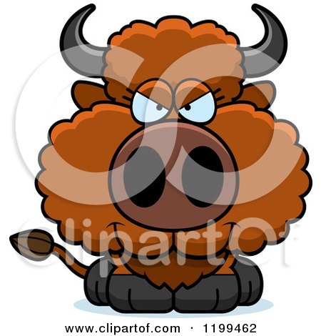 Cartoon of a Sly Buffalo Calf - Royalty Free Vector Clipart by Cory Thoman