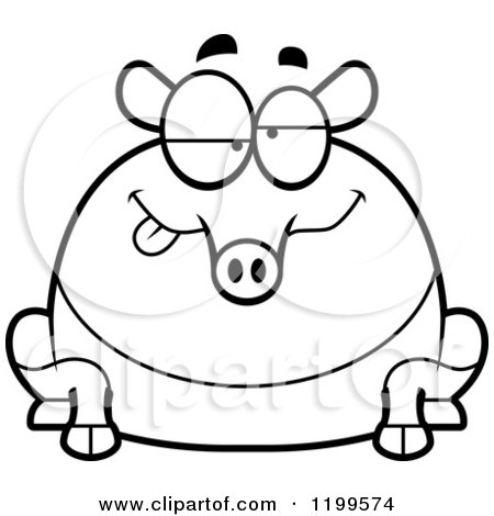 Cartoon of a Black And White Drunk Chubby Tapir - Royalty Free Vector Clipart by Cory Thoman