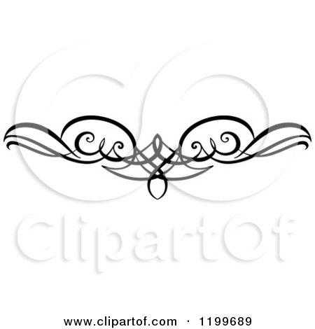Clipart of a Black and White Swirl Border Flourish Design Element 10 - Royalty Free Vector Illustration by Vector Tradition SM