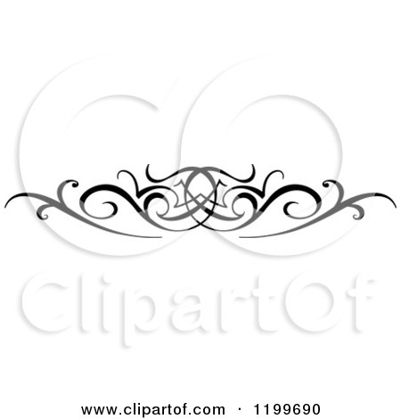 Clipart of a Black and White Swirl Border Flourish Design Element 2 - Royalty Free Vector Illustration by Vector Tradition SM