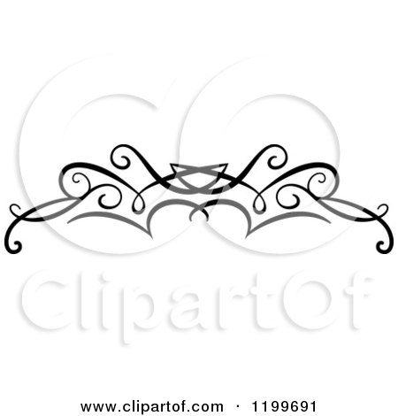 Clipart of a Black and White Swirl Border Flourish Design Element 3 - Royalty Free Vector Illustration by Vector Tradition SM
