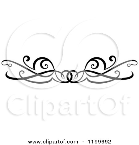 Clipart of a Black and White Swirl Border Flourish Design Element 4 - Royalty Free Vector Illustration by Vector Tradition SM