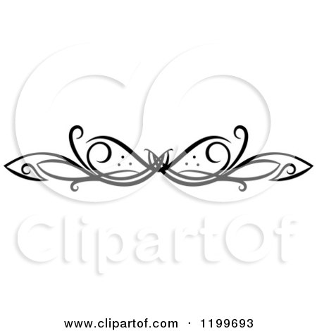 Clipart of a Black and White Swirl Border Flourish Design Element 5 - Royalty Free Vector Illustration by Vector Tradition SM