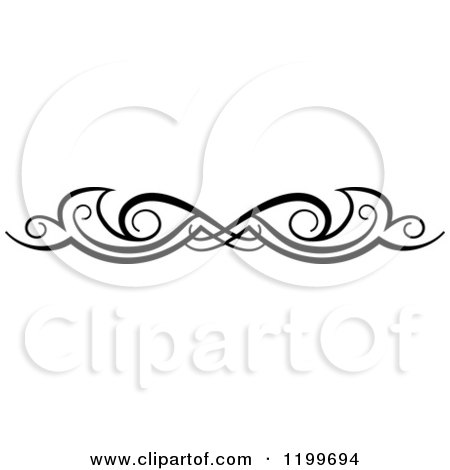 Clipart of a Black and White Swirl Border Flourish Design Element 6 - Royalty Free Vector Illustration by Vector Tradition SM