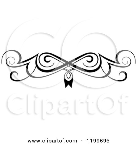 Clipart of a Black and White Swirl Border Flourish Design Element 7 - Royalty Free Vector Illustration by Vector Tradition SM