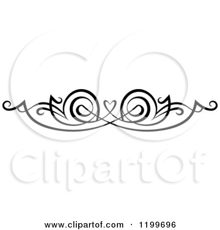 Clipart of a Black and White Swirl Border Flourish Design Element 8 - Royalty Free Vector Illustration by Vector Tradition SM