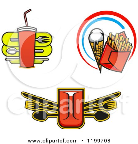 Clipart of Fast Food Designs - Royalty Free Vector Illustration by Vector Tradition SM