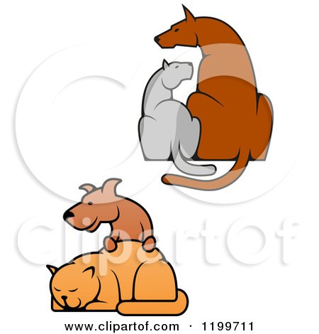 Clipart of Dogs and Cats - Royalty Free Vector Illustration by Vector Tradition SM
