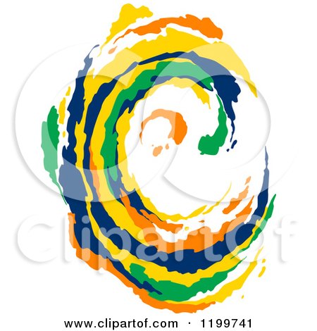 Clipart of a Colorful Painted Curling Wave 3 - Royalty Free Vector Illustration by Vector Tradition SM