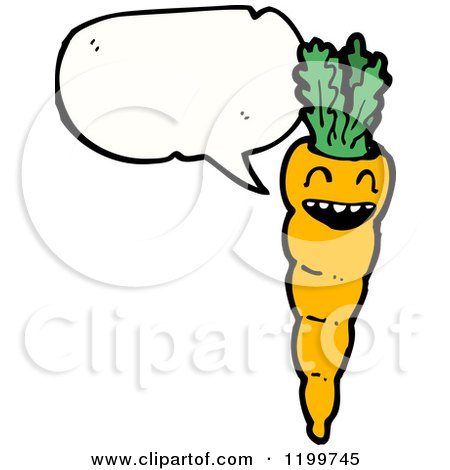 Cartoon of a Carrot Speaking - Royalty Free Vector Illustration by lineartestpilot