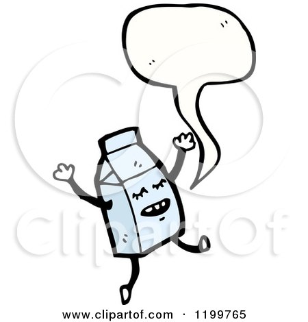 Cartoon of a Milk Carton Speaking - Royalty Free Vector Illustration by lineartestpilot