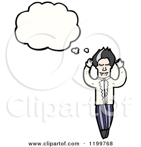 Cartoon of a Vampire Thinking - Royalty Free Vector Illustration by lineartestpilot