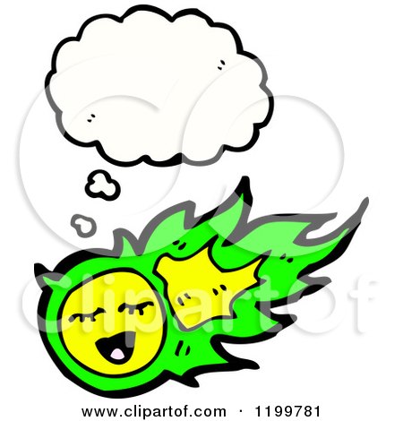 Cartoon of a Fire Thinking - Royalty Free Vector Illustration by lineartestpilot