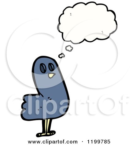 Cartoon of a Costumed Bird Thinking - Royalty Free Vector Illustration by lineartestpilot