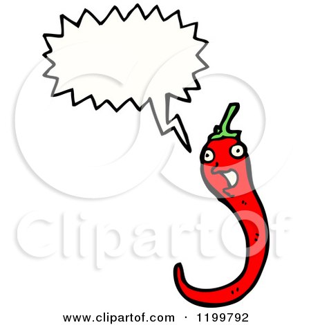 Cartoon of a Red Chili Pepper Speaking - Royalty Free Vector Illustration by lineartestpilot