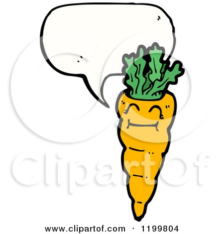 Cartoon of a Carrot Speaking - Royalty Free Vector Illustration by lineartestpilot
