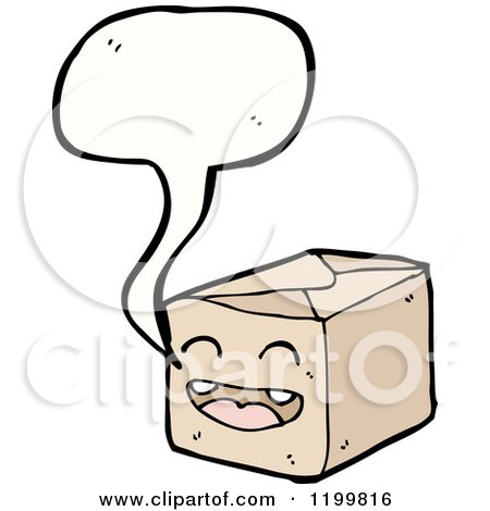 Cartoon of a Carton Speaking - Royalty Free Vector Illustration by lineartestpilot