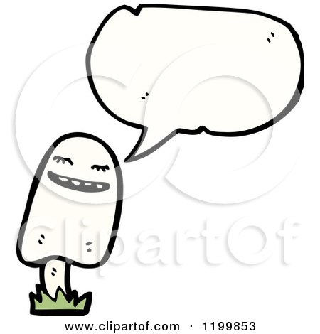 Cartoon of a Toadstool Speaking - Royalty Free Vector Illustration by lineartestpilot