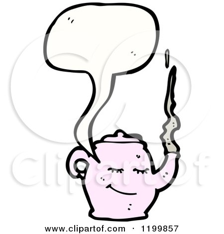 Cartoon of a Teapot Speaking - Royalty Free Vector Illustration by lineartestpilot