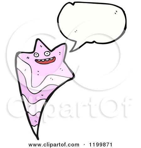Cartoon of a Shooting Star Speaking - Royalty Free Vector Illustration by lineartestpilot